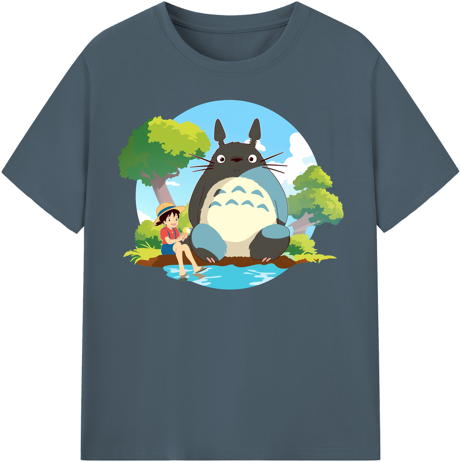 （画像用） となりのトトロ 草壁メイ 草壁サツキ My Neighbor Totoro Satsuki Kusakabe Mei Kusakabe 綿100％半袖Tシャツ（フロントプリント）